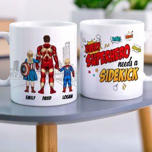 Every hero Needs A Sidekick Personalized Mug Gift For Dad