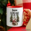 Every Knee Shall Bow Nativity Santa Personalized Mug, Jesus Philippians 2:10 Christian Christmas Gift with Custom Name