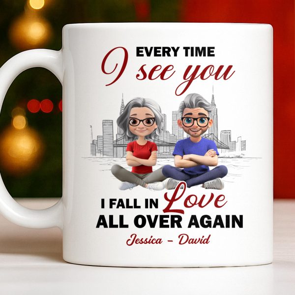 Every Time I See You, I Fall In Love All Over Again - Personalized Custom Coffee Mug - CPL1027_MG