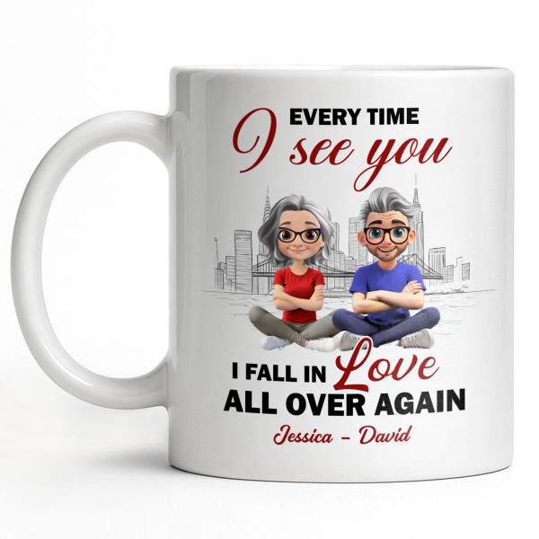 Every Time I See You, I Fall In Love All Over Again - Personalized Custom Coffee Mug - CPL1027_MG