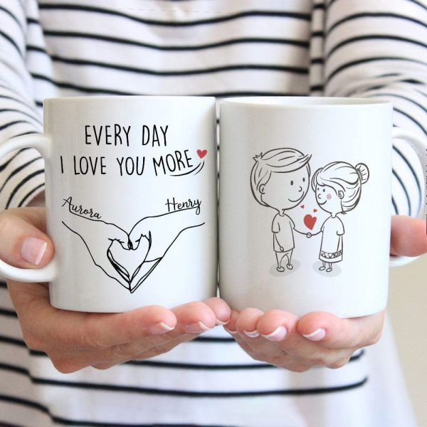 Everyday I Love You More Funny Valentine Mug Personalized Gift DA199 890042