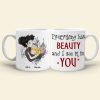 Everything Has Beauty And I See It In You, Personalized Horror Couple Mug