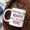 Everything Has Beauty And I See It In You, Personalized Horror Couple Mug