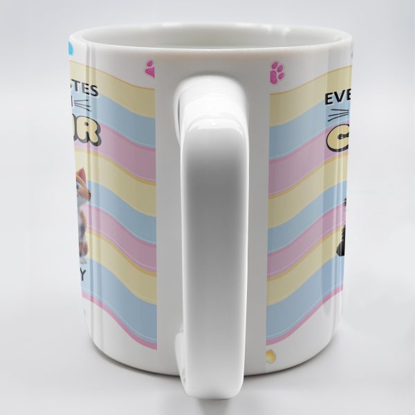 Everything Tastes Better With Cat Hair In It, Cats and Paw Prints - Personalized Custom Coffee Mug - CAT029_MG