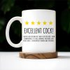 Excellent Cook Appreciation Quote With Stars And Smiley - Personalized Custom Coffee Mug - CPL101_MG