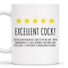 Excellent Cook Appreciation Quote With Stars And Smiley - Personalized Custom Coffee Mug - CPL101_MG