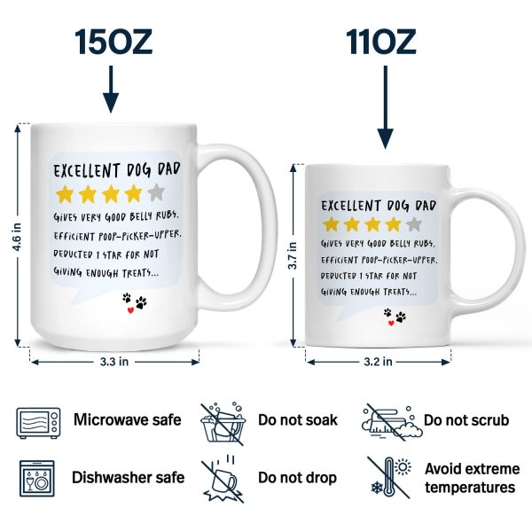 Excellent Dog Dad Cat Dad But Only 4 Stars - Personalized Mug