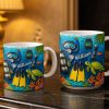 Explore The Depths Of The Ocean With Sea Turtle And Scuba Gear - Personalized Custom Coffee Mug - JBS074_MG