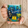 Explore The Depths Of The Ocean With Sea Turtle And Scuba Gear - Personalized Custom Coffee Mug - JBS074_MG