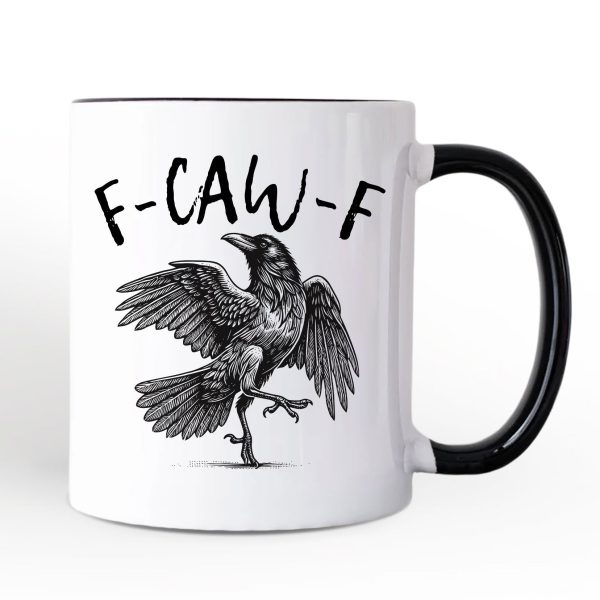 F-CAW-F Gothic Raven Personalized Mug, Snarky Halloween Gift with Custom Name