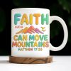 Faith Can Move Mountains, Colorful Mountain and Bird Design - Personalized Custom Coffee Mug - FTH051_MG