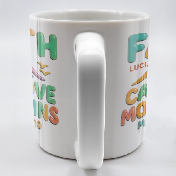 Faith Can Move Mountains, Colorful Mountain and Bird Design - Personalized Custom Coffee Mug - FTH051_MG