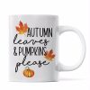 Fall Season Autumn Leaves Pumpkins Please Mug
