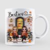 Fall Season Best Friends Sisters Front Porch - Personalized Mug