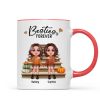 Fall Season Best Friends Sisters Sitting On Stair Personalized Mug