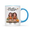 Fall Season Best Friends Sisters Sitting On Stair Personalized Mug