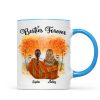 Fall Season Best Friends Sisters With Blanket In Forest Personalized Mug