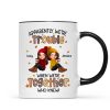 Fall Season Besties Apparently We're Trouble When We're Together - Personalized Mug