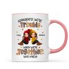 Fall Season Besties Apparently We're Trouble When We're Together - Personalized Mug