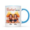 Fall Season Besties Best Friends Pretty Women Picnic Autumn Themed Personalized Mug