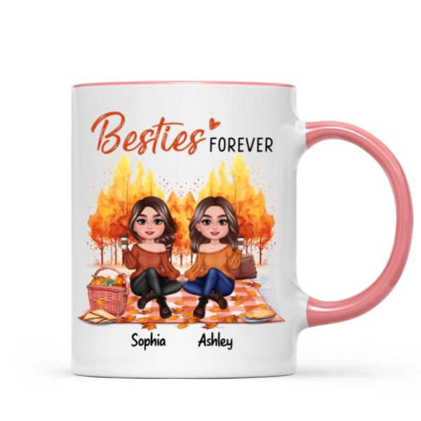 Fall Season Besties Best Friends Pretty Women Picnic Autumn Themed Personalized Mug