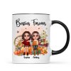 Fall Season Besties Sister Sitting On Pumpkins Personalized Mug