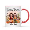 Fall Season Besties Sister Sitting On Pumpkins Personalized Mug