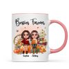 Fall Season Besties Sister Sitting On Pumpkins Personalized Mug
