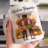 Fall Season Besties Sister Standing Front Door Personlized Mug