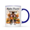 Fall Season Besties Sister Standing Front Door Personlized Mug