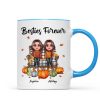 Fall Season Besties Sitting On Chair Personalized Mug