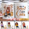 Fall Season Better Life Cat Mom Personalized Mug