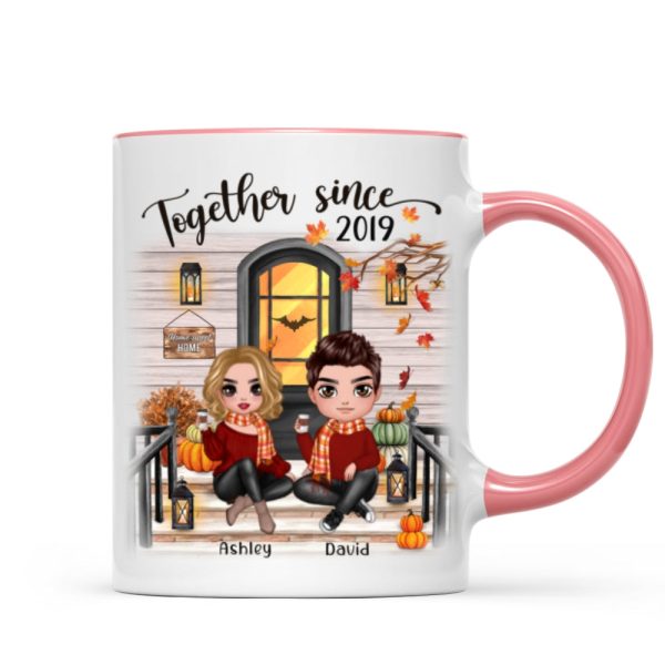 Fall Season Couple Front Porch Personalized Mug