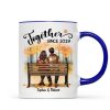 Fall Season Couple Sitting Back View Forest Personalized Mug