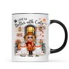 Fall Season Doll Cat Mom Front Porch Personalized Mug