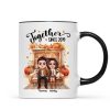 Fall Season Doll Couple Fireplace Personalized Mug