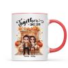 Fall Season Doll Couple Fireplace Personalized Mug