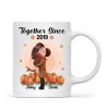 Fall Season Doll Couple Kissing Hugging In Pumpkin Patch Personalized Mug