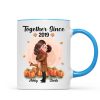 Fall Season Doll Couple Kissing Hugging In Pumpkin Patch Personalized Mug
