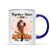 Fall Season Doll Couple Kissing Hugging In Pumpkin Patch Personalized Mug