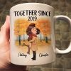 Fall Season Doll Couple Kissing Hugging Personalized Mug