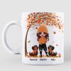 Fall Season Doll Girl Loves Her Dachshund Personalized Mug