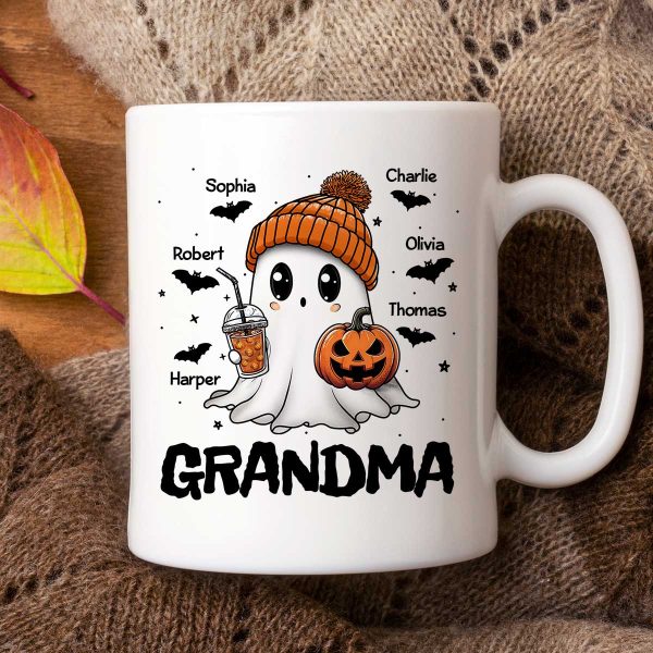 Fall Season Halloween Grandma Boo Personalized Mug, Halloween Gift For Grandma