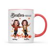 Fall Season Happy Doll Besties Playing With Autumn Leaves Personalized Mug
