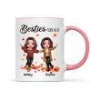 Fall Season Happy Doll Besties Playing With Autumn Leaves Personalized Mug