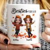Fall Season Happy Doll Besties Playing With Autumn Leaves Personalized Mug
