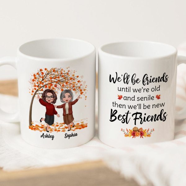 Fall Season Happy Doll Old Besties Personalized Mug