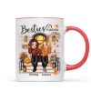 Fall Season Pretty Standing Best Friends Sisters Front Porch Personalized Mug (11oz)