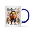 Fall Season Pretty Standing Best Friends Sisters Front Porch Personalized Mug (11oz)
