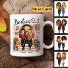 Fall Season Pretty Standing Best Friends Sisters Front Porch Personalized Mug (11oz)